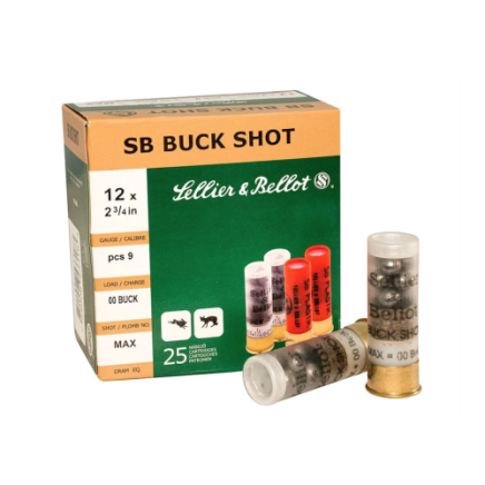 Sellier & Bellot 12G OO Buck Shot - Box of 25
