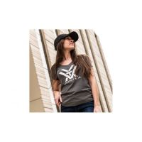 Vortex Optics Women's V-Neck Short Sleeve Logo Tee - Dark Grey